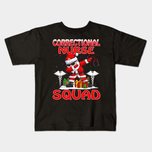 Christmas Correctional Nurse Squad Reindeer Pajama Dabing Santa Kids T-Shirt